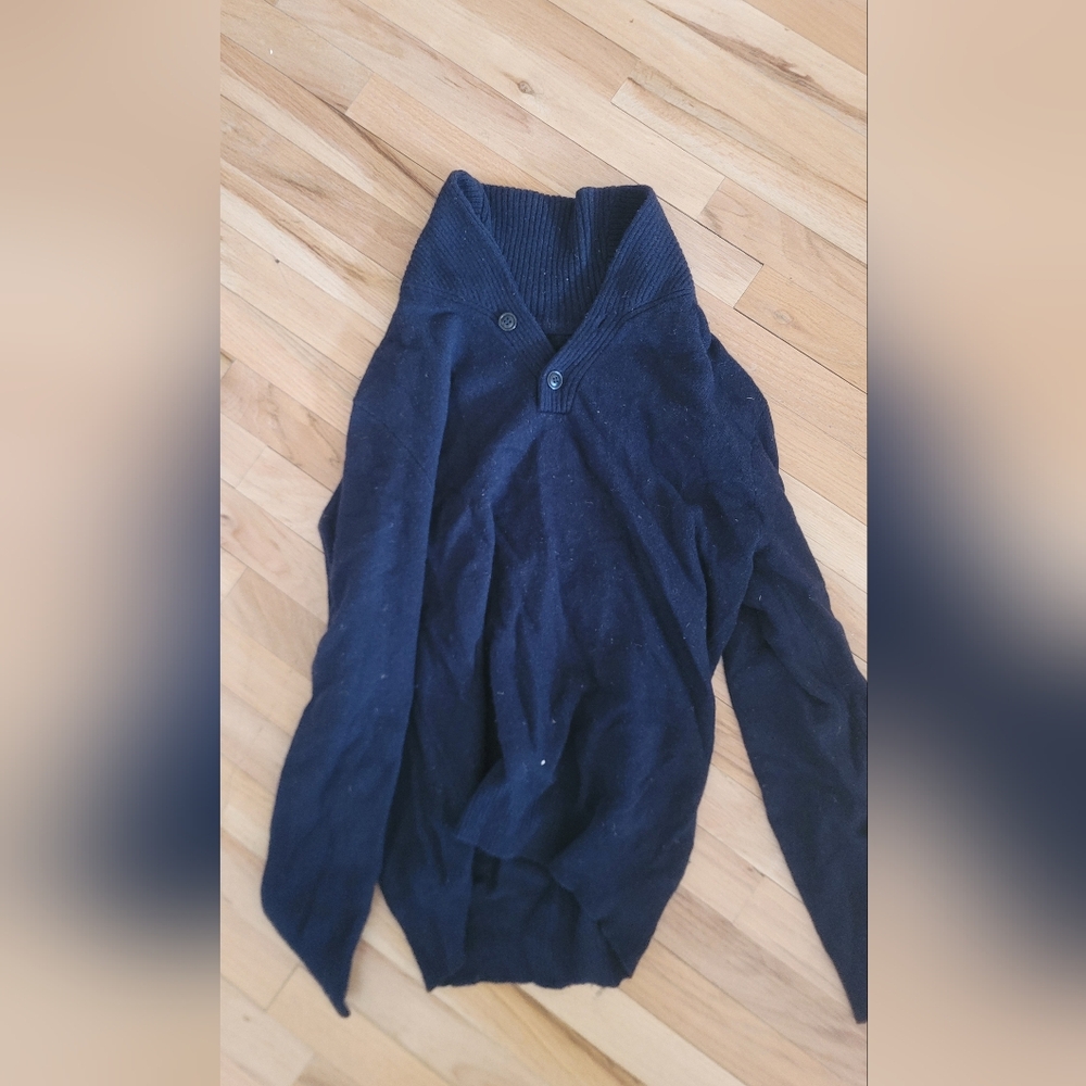 Navy Blue J. Crew sweater with shawl collar